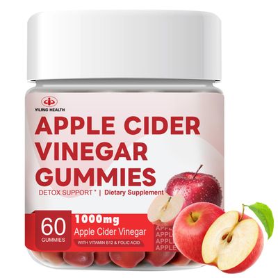 YiLing Improved Sour-Sweet Taste Apple Cider Vinegar Gummies - 1000mg -Formulated to Support Immune Health Normal Energy Levels &amp; Gut Health- Apple Flavor Gummies Enriched B12 / B6 / Beetroot