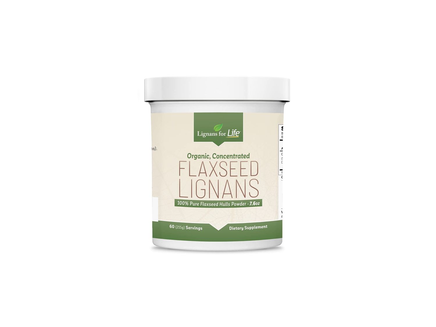 Lignans for Life - Natural Bulk Ground Flaxseed Powder - Omega 3 &amp; 6 Fatty Acids Filled High Fiber Antioxidants - Support Healthy Heart &amp; Hair, Healthy Immune System - 60 Servings 80mg per tab, 1 Pack