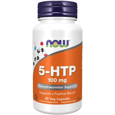 NOW Foods Supplements, 5-HTP (5-hydroxytryptophan) 100 mg, Neurotransmitter Support*, 60 Veg Capsules