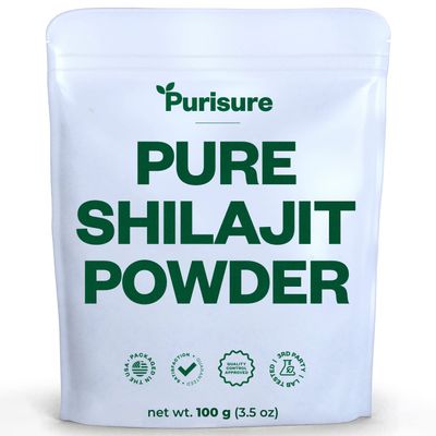 Purisure Shilajit Supplement Powder, 100g, Shilajit Pure Himalayan Mineral with Fulvic Acid Powder, 12:1 Pure Shilajit Powder, Fulvic Minerals Compound for Energy Supplement, 400 Servings