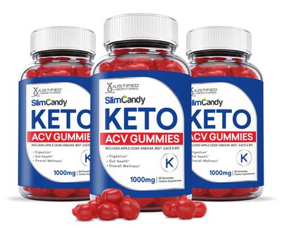 (3 Pack) Slim Candy Keto ACV Gummies Advanced Formula 1000MG SlimCandy Keto Gummies Apple Cider Vinegar Formulated with Pomegranate Beet Juice Powder B12 Vegan Non GMO 180 Gummys