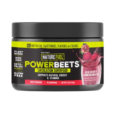 Healthy Delights Nature Fuel Power Beets - Super Concentrated Non-GMO Beet Juice Powder - Delicious Mixed Berry Flavor - 30 Servings - Pantry Friendly (Packaging May Vary)
