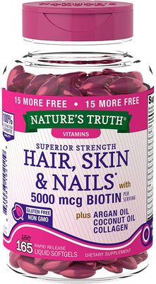 Nature&#39;s Truth Superior Strength Hair/Skin/Nails with Argan/Coconut Oil/Collagen (Pack of 2)