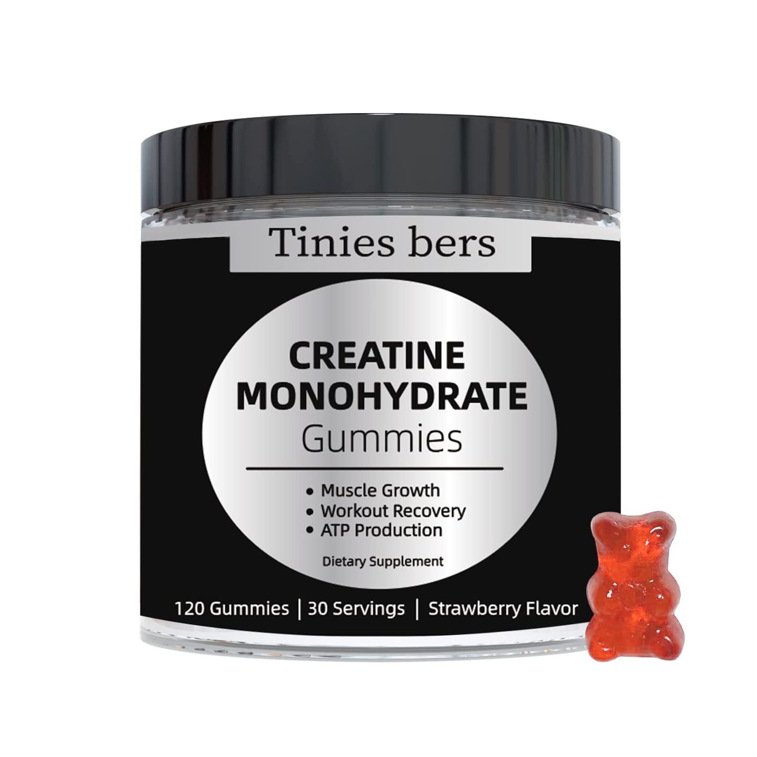 Creatine Monohydrate Gummies for Men &amp; Women 5g, Sugar Free Chewable Creatine for Muscle Gain &amp; Strength, ATP Energy, Muscle Recovery, Brain Health, Gluten Free, Non-GMO, 99% Absorbed, 30 Servings
