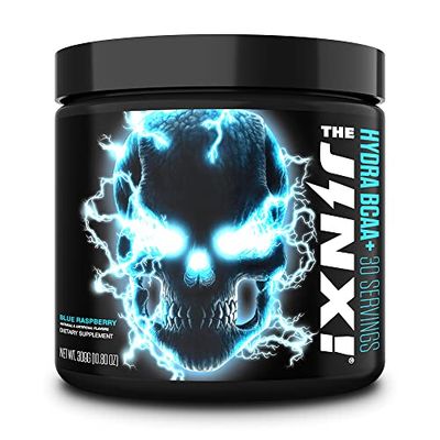 JNX SPORTS The Jinx! Hydra BCAA+ Post Workout Recovery Drink - Hydration with Electrolytes for Men &amp; Women - 30 Serving, Blue Raspberry