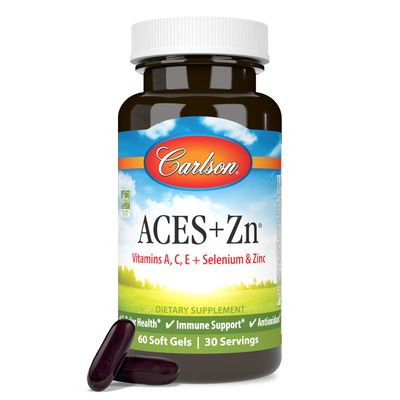 Carlson - ACES + Zn, Vitamins A, C, E + Selenium &amp; Zinc, Cellular Health &amp; Immune Support, Antioxidant, 60 Softgels