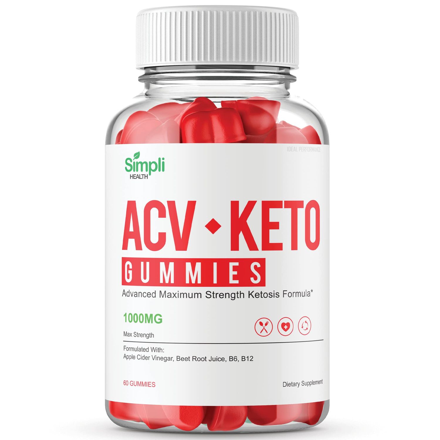 IDEAL PERFORMANCE Simpli ACV Ketos Gummies Simpli Health Gummies (60 Gummies)