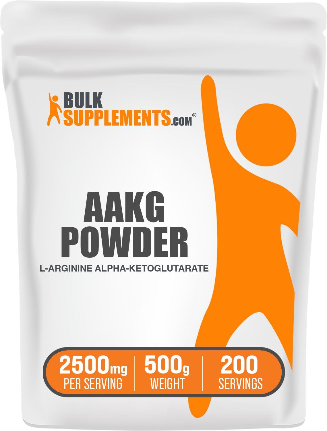 BulkSupplements.com AAKG Powder - Arginine Alpha-Ketoglutarate, AKG Supplement - Arginine Supplement, Unflavored &amp; Gluten Free, 2500mg per Serving, 500g (1.1 lbs) (Pack of 1)
