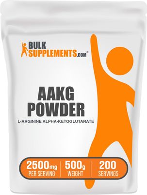 BulkSupplements.com AAKG Powder - Arginine Alpha-Ketoglutarate, AKG Supplement - Arginine Supplement, Unflavored &amp; Gluten Free, 2500mg per Serving, 500g (1.1 lbs) (Pack of 1)