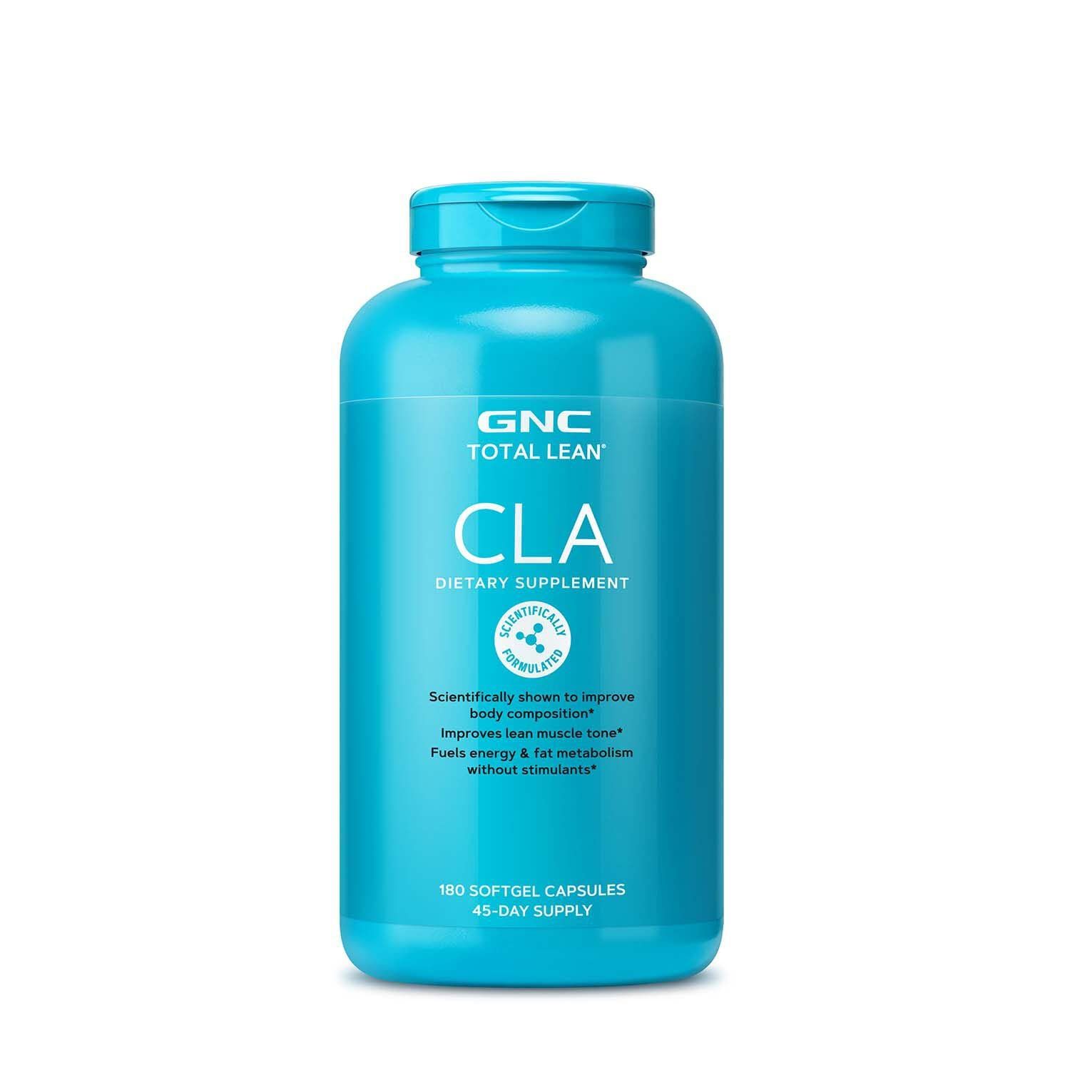 GNC Total Lean CLA | Improve Body Composition &amp; Lean Muscle Tone, Fuels Fat Metabolism &amp; Energy without Stimulants | Gluten Free | 180 Softgels