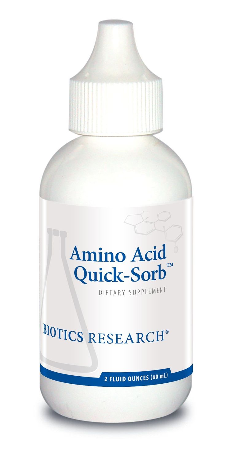 Biotics Research Amino Acid Quick Sorb Liquid Formula, Highly Absorbed, Glycine, L Alanine, L Arginine HCl, L Lysine HCl, L Proline, L Histidine HCl, L Serine, L Threonine, L Valine 2 Fluid Ounces