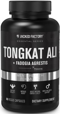 Jacked Factory Indonesian Tongkat Ali + Fadogia Agrestis - 200:1 Extract Longjack Tongkat Ali for Men with Fadogia Agrestis 600mg &amp; Primavie Shilajit to Support Vitality, Energy, &amp; Mood - 60 Capsules