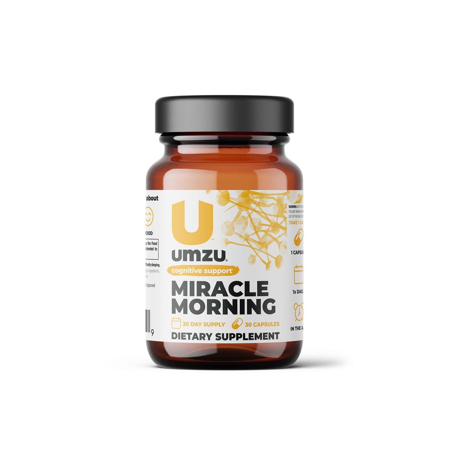 UMZU Miracle Morning Energy Supplement with Caffeine &amp; Energy Enhancers | 150mg of Caffeine Supports All Day Focus, Productivity &amp; Mood (30 Day Supply | 30 Capsules)