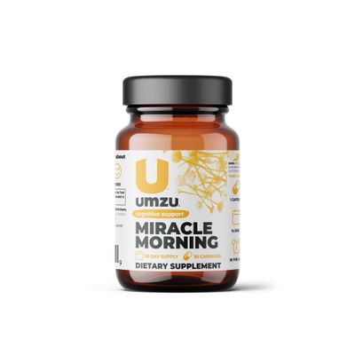 UMZU Miracle Morning Energy Supplement with Caffeine &amp; Energy Enhancers | 150mg of Caffeine Supports All Day Focus, Productivity &amp; Mood (30 Day Supply | 30 Capsules)
