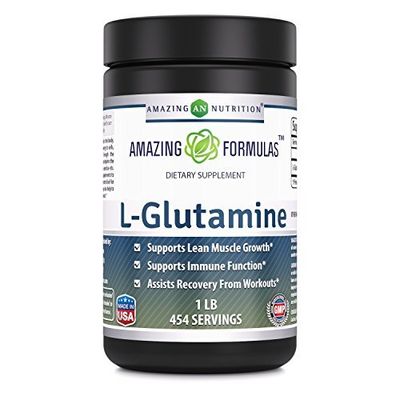 Amazing Formulas L-Glutamine Powder | Amino Acid Supplement | Non-GMO | Gluten Free | Made in USA (Unflavored | 1 Lb)