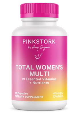 Pink Stork Women&#39;s Multivitamin - 19 Vitamins &amp; Nutrients for Hair, Skin, &amp; Nails, Bone Health, Energy, Immune Support - Iron, Zinc, B6, B12 &amp; More - 30 Capsules (Packaging May Vary)