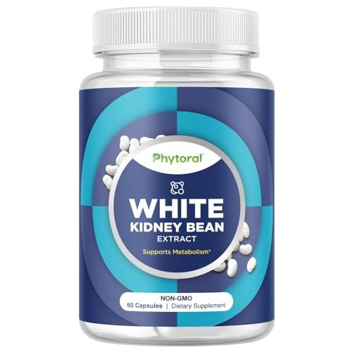 White Kidney Bean Extract Capsule - Extra Strength White Kidney Bean Sugar &amp; Carb Blocker plus Appetite Suppressant Support - Plant Based Energy Supplement - Non-GMO Gluten Free &amp; Made in the US