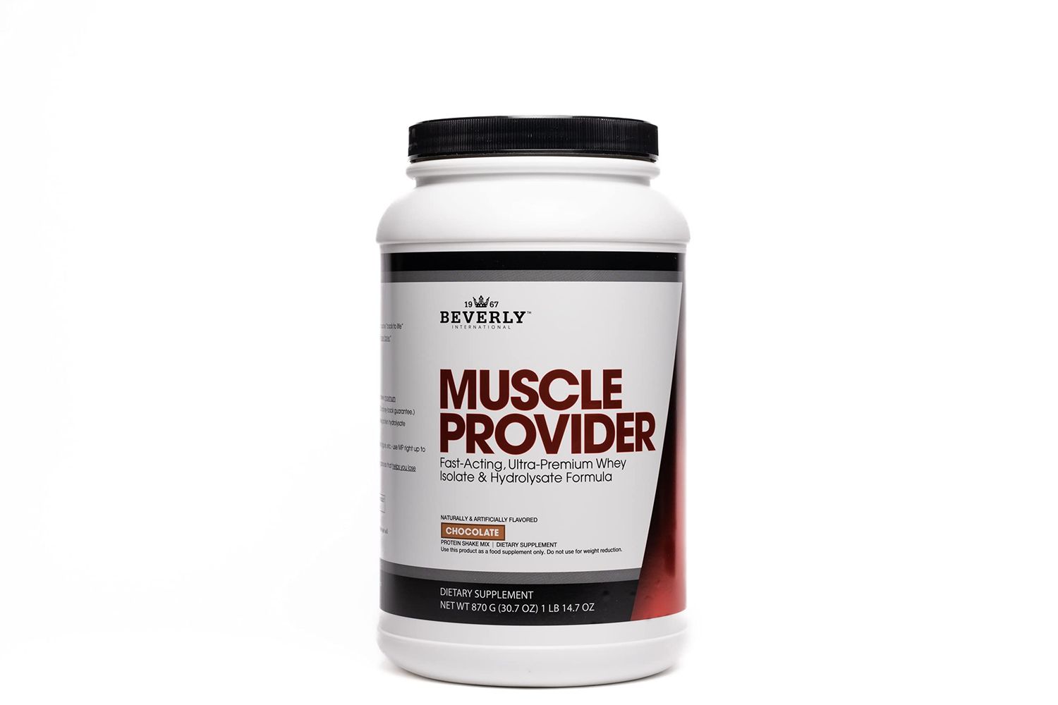 Beverly International Muscle Provider, 30 Servings, Chocolate. Super-Fast-Absorbing Whey Protein Powder for Recovery, Lean Muscle. Fills Your Muscles, not Your Stomach. Tastes Like ice Cream!