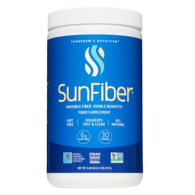 Tomorrow&#39;s Nutrition, Sunfiber, Prebiotic Fiber Supplement for Digestive Health, Low FODMAP, Gluten-Free, Unflavored, 30 Servings