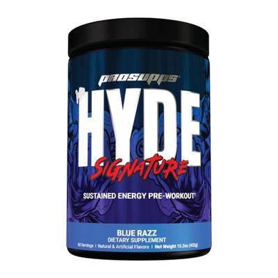 PROSUPPS Mr. Hyde Signature Pre-Workout Powder Energy Drink - Intense Sustained Energy, Focus &amp; Pumps with Beta Alanine, Creatine, Nitrosigine &amp; TeaCrine (60 Servings Blue Razz)