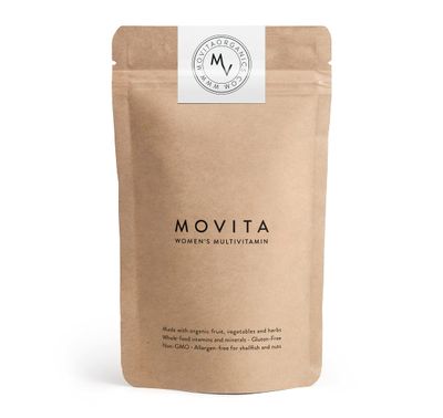 Movita Womens Daily Multivitamin - Organic Fermented Whole Foods for Enhanced Energy, Immunity &amp; Vitality - Vegan, Gluten-Free, Non-GMO - 30-Day Supply (Eco-Friendly Refill Pouch)