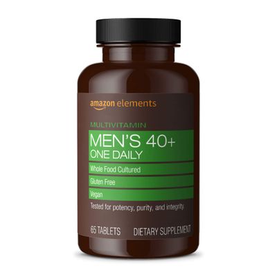 Amazon Elements Men&#39;s 40+ One Daily Multivitamin, Vegan, 65 Tablets, 2 month supply (Packaging may vary)