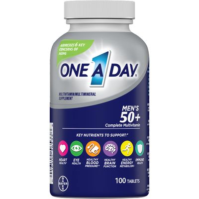 One A Day Mens 50+ Multivitamins, Supplement with A, C, D, E and Zinc for Immune Health*, Calcium &amp; More, 100 Tablets