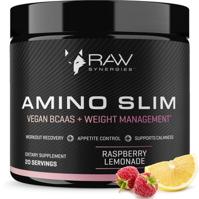 Amino Slim - Slimming BCAA Weight Loss Drink for Women, Vegan Amino Acids &amp; L-Glutamine Powder for Post Workout Recovery &amp; Fat Burning | Daily Appetite Suppressant, Metabolism Booster &amp; Stress Relief