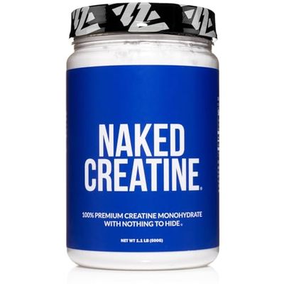 Naked Pure Micronized Creatine Monohydrate - 100 Servings - 500 Grams, 1.1Lb Bulk, Vegan, Non-GMO, Gluten Free, Soy Free. Aid Strength Gains, No Artificial Ingredients Creatine