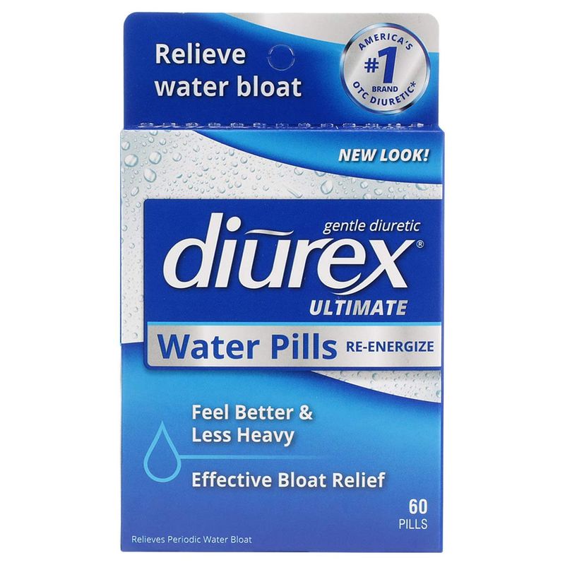Diurex Ultimate Re-Energizing Water Pills - Maximum Strength Diuretic - Relieve Water Bloat (Packaging May Vary) 60 Count