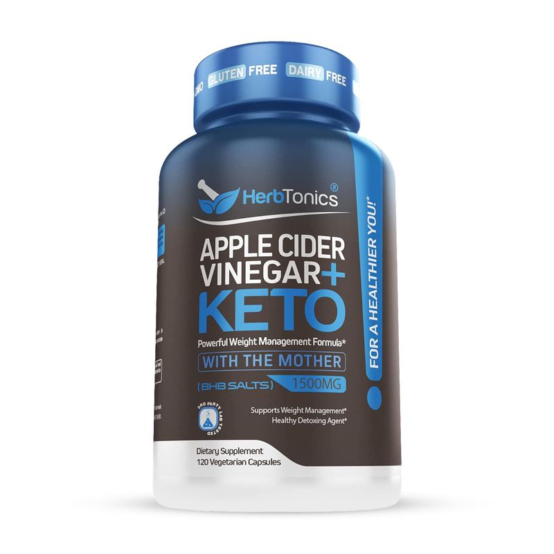 Herbtonics Apple Cider Vinegar Capsules Plus Keto BHB | Fat Burner &amp; Weight Loss Supplement for Women &amp; Men | Appetite Suppressant