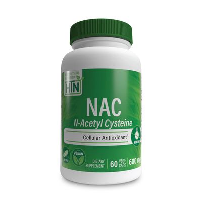 Health Thru Nutrition NAC N-Acetyl-Cysteine 600mg 60 Capsules | Vegan Certified | The Purest NAC Supplement | Supports Healthy Lung, Liver Functions &amp; Cellular Health | Non-GMO Soy &amp; Gluten Free