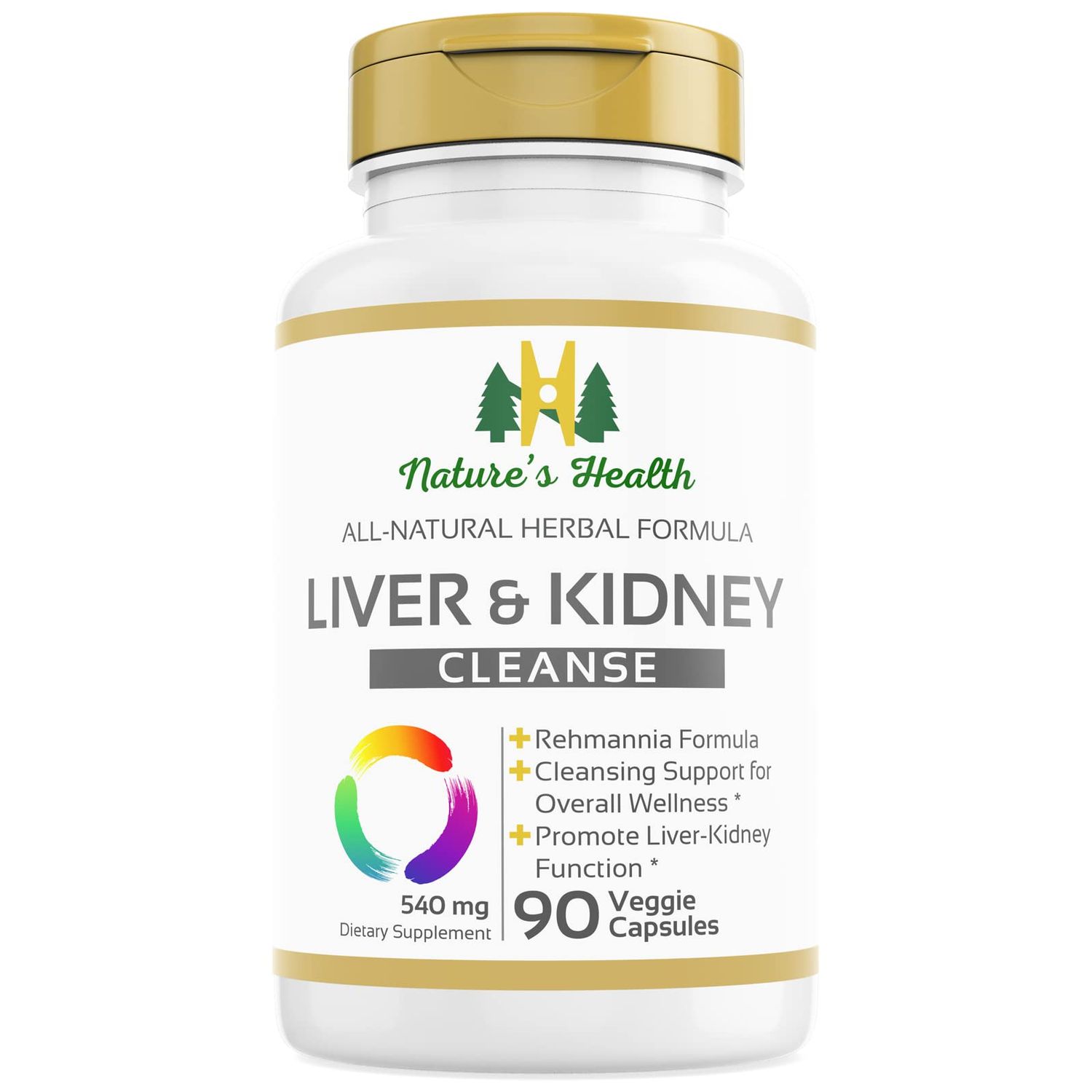 Nature&#39;s Health Liver and Kidney Cleanse Supplement - Rehmannia Formula - Naturally Detox and Boost Vitality - 90 Vegetarian Capsules