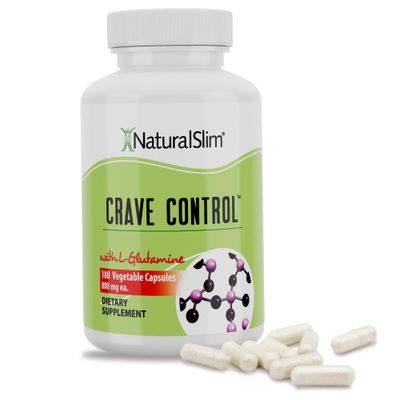 NaturalSlim Crave Control Craving Suppressant, Curb Appetite &amp; Sugar Craving Blocker Supplement - Energy &amp; Metabolism Booster with L glutamine &amp; Thiamine B Complex - 180 Vegetable Capsules