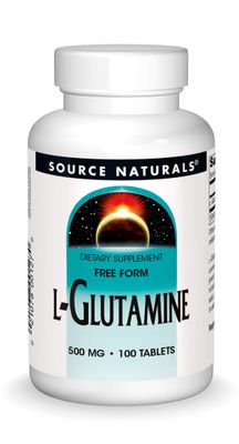 Source Naturals L-Glutamine, Free Form Amino Acid That Supports Metabolic Energy*, 500mg - 100 Tablets