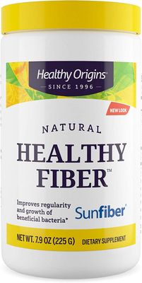 Healthy Origins Healthy Fiber - Clear Mixing (Sunfiber), 225 g - Gut Health Supplements for Women &amp; Men - Fiber Powder Dietary Supplement - Gluten-Free Supplement - 7.9 Oz