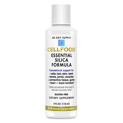 Cellfood Essential Silica Anti-Aging Formula, 4 fl oz - Supports Healthy Bones, Joints, Hair, Skin, Nails, Teeth &amp; Gums - Easy to Absorb Liquid - Gluten Free, Thiaminase Free, Non-GMO - 40-Day Supply