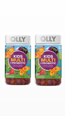 OLLY Kids Multivitamin + Probiotic 160 Gummies (2pack) Gummy, Digestive and Immune Support, Vitamins A, D, C, E, B, Zinc, Kids Chewable Supplement, Berry, 160CT (2 Pack) (320)
