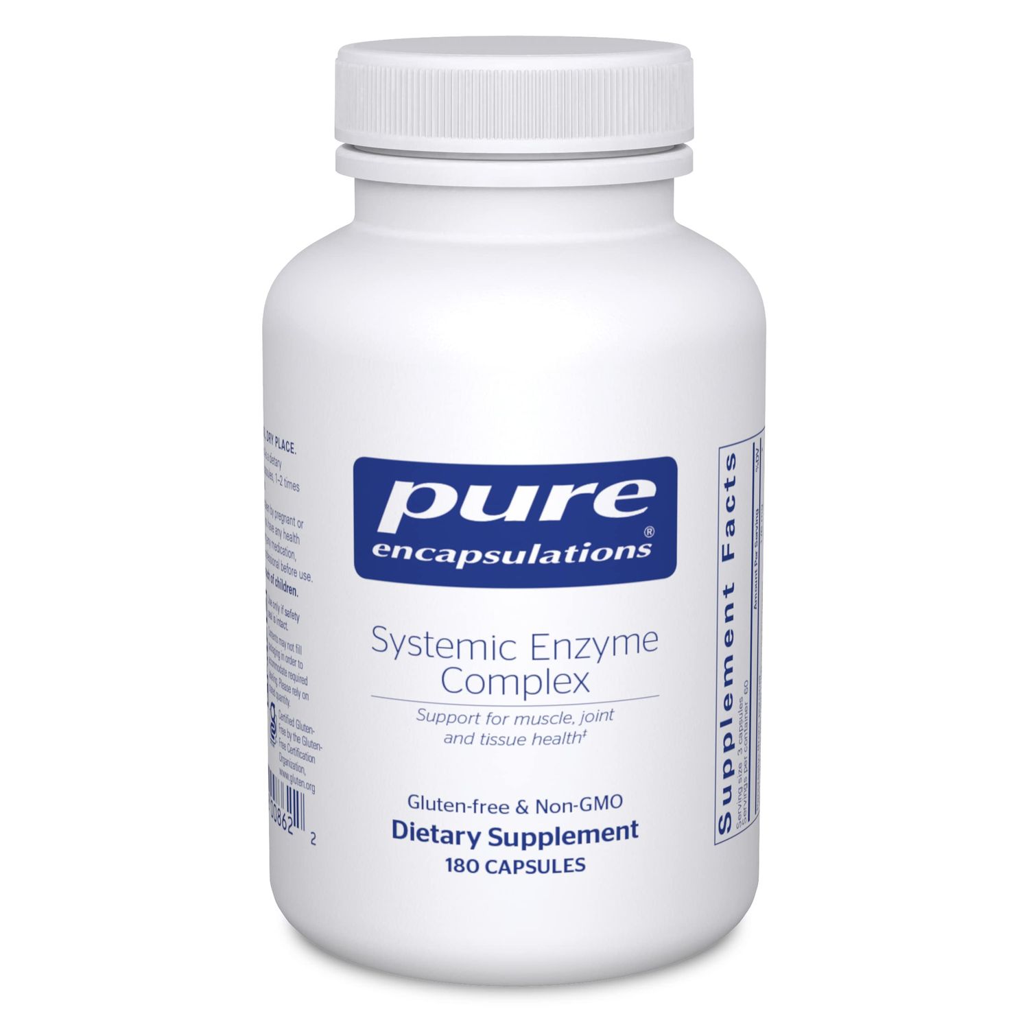 Pure Encapsulations Systemic Enzyme Complex - Supports Muscle Recovery &amp; Joint Health - for Immune Health* - Gluten Free &amp; Non-GMO - 180 Capsules