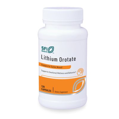 Klaire Labs Lithium Orotate 4.8 mg - May Help Balance Mood - Bioavailable Lithium Orotate Supplement - Trace Minerals Promote Focus, Memory, Cognitive &amp; Mood Support (120 Vegetarian Capsules)