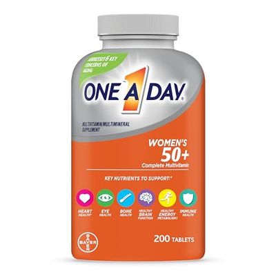 One A Day Womens 50+ Multivitamins Tablet, Multivitamin for Women with Vitamin A, C, D, E and Zinc for Immune Health Support*, Calcium &amp; more, 200 Count