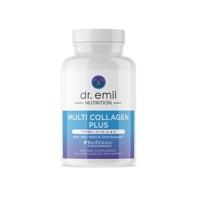 DR. EMIL NUTRITION Multi Collagen Pills - Collagen Supplements to Support Hair, Skin, Nails, &amp; Joints - Hydrolyzed Collagen Supplements for Women with Types I, II, III, V &amp; X - 90 Capsules