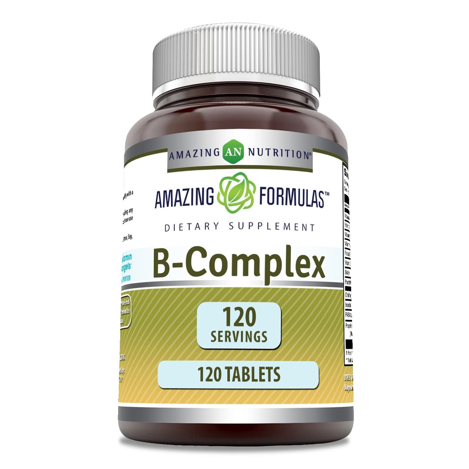 Amazing Formulas Vitamin B Complex with 11 Key Nutrients | 120 Tablets Supplement | Vitamin B1, B2, B3, B6, B12, Folic Acid, Biotin, Choline, Inositol, PABA