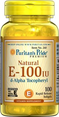Puritan&#39;s Pride Vitamin E-100 iu 100% Natural 100 Softgels