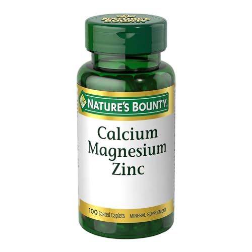 Nature&#39;s Bounty Calcium Magnesium &amp; Zinc Caplets, Immune &amp; Supporting Bone Health, 100 Count