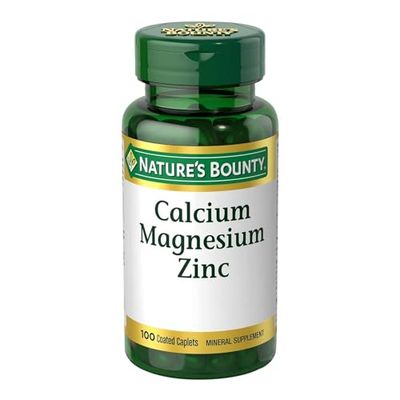 Nature&#39;s Bounty Calcium Magnesium &amp; Zinc Caplets, Immune &amp; Supporting Bone Health, 100 Count