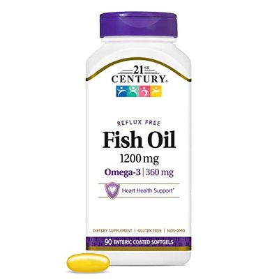 21st Century Fish Oil 1200 mg Enteric Coated Softgels, 90 Count