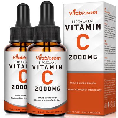 Liposomal Vitamin C 2000mg Liquid for Adults, High Absorption VIT C, Maximize Vitamin C, for Immune System &amp; Antioxidant, 60ML (2 Bottle)