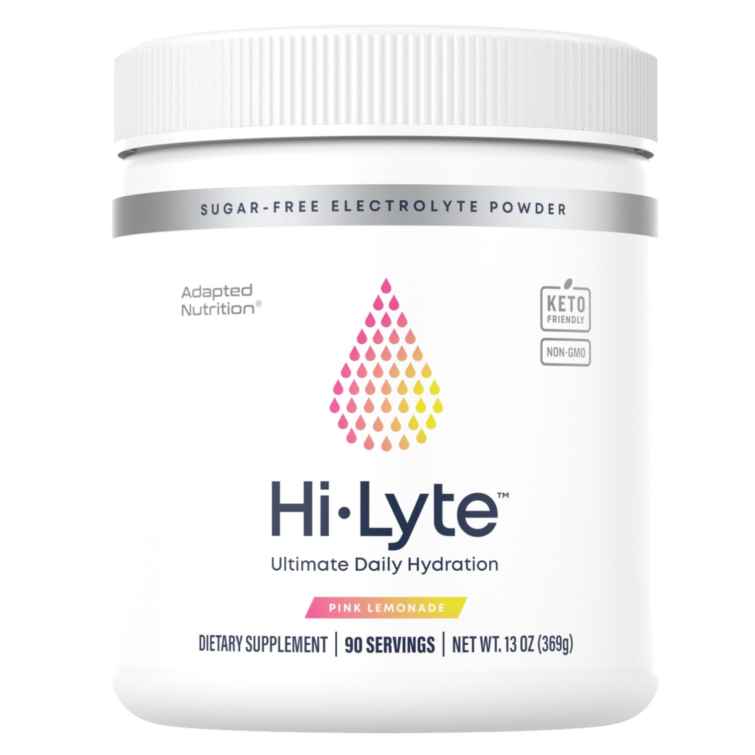 Hi-Lyte Electrolytes Powder, Pink Lemonade Daily Hydration Supplement Drink Mix, 90 Servings | Sugar-Free, 0 Calories, 0 Carbs | No Maltodextrin. Gluten-Free | Supports Keto | Light Refreshing Flavor