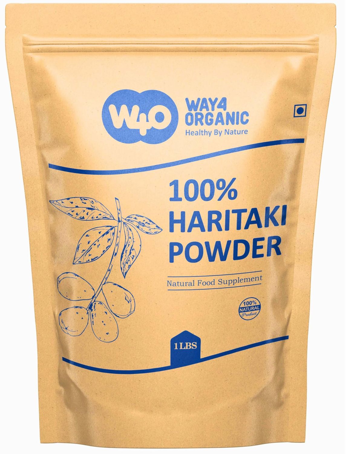 WAY 4 ORGANIC W4O Haritaki Powder 1lb (16 Ounces), Terminalia Chebula (1 Pound)